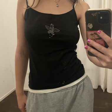 Black Top with Glitter Stones