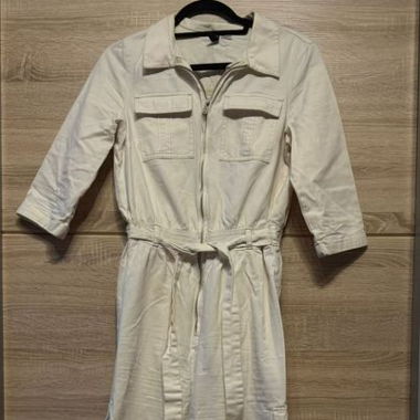 Beige Reissverschluss-Overall