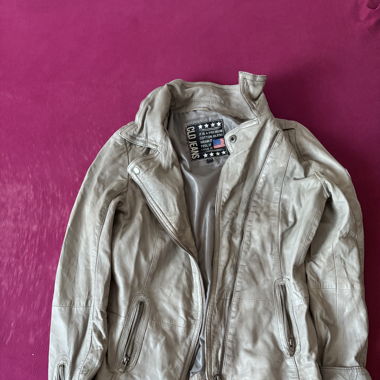 Lederjacke grau 