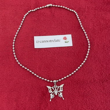 Silver Butterfly Ballchain Necklace