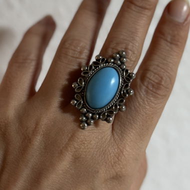 Anello statement blu, taglia