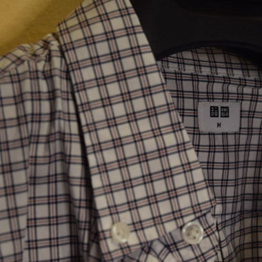 White Checkered Shirt Uniqlo