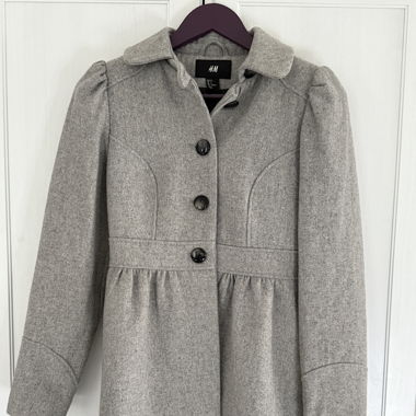 H&M Light Grey Wool-Blend Coat