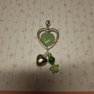 Porte-clés avec pendentif cœur fait main