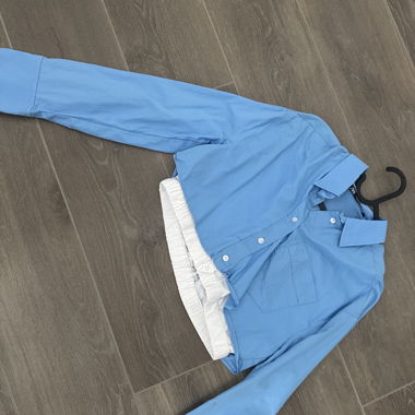 Blue Women's Shirt with Long Sleeves