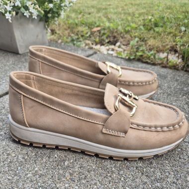 Mocassins mit goldener Schnalle Gr.37