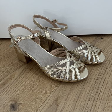 Gold High-Heel Sandals