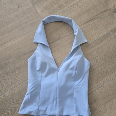 Zara Neckholdertop mit Hemdkragen
