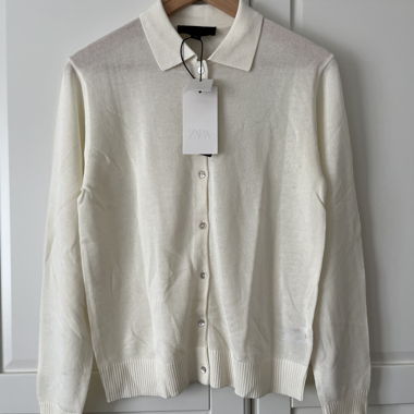 Cardigan in maglia polo
