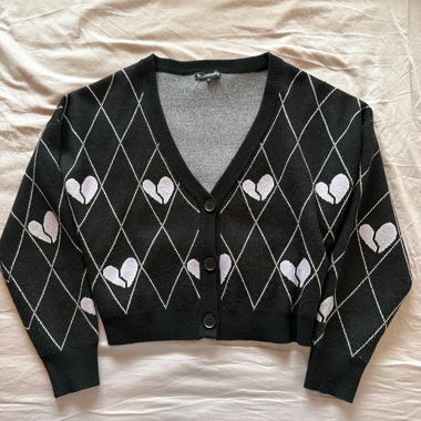 Cardigan à motif cœur