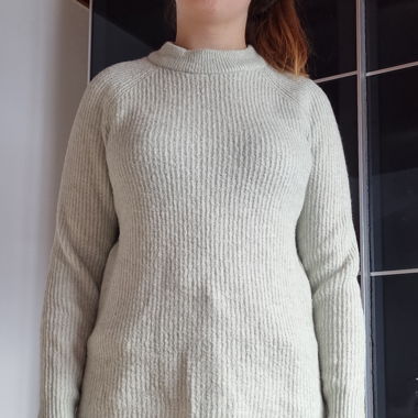 Pull col roulé vert clair