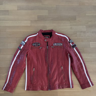 Grand Prix Lederjacke Rot