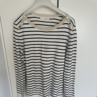 Pull marinière Camaïeu – Détails dorés chic
