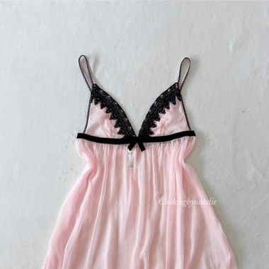 H&M Black Pink Chiffon Babydoll (M)
