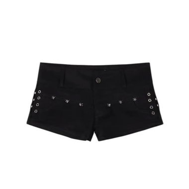 Black Studded Mini Shorts