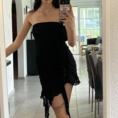 schulterfreies kleid