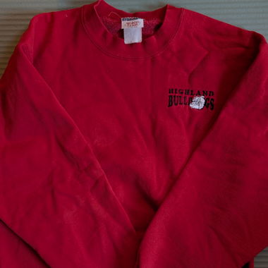 Maglione rosso "Highland Bulldogs"