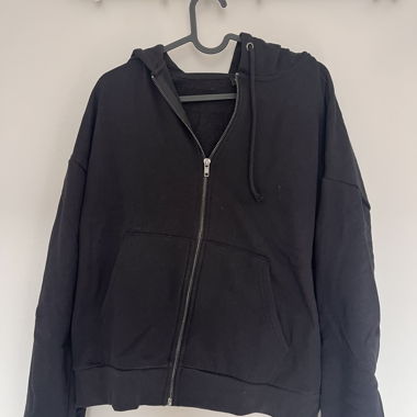 Black zip-up hoodie jacket