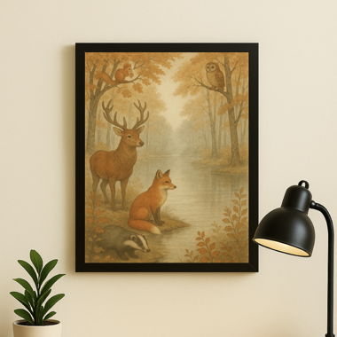 Cadre photo Animaux de la forêt A4