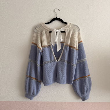 Colorblock Knit Sweater - backless