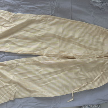 Yellow and white striped pants