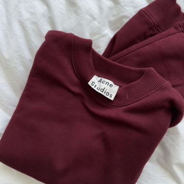 ACNE STUDIOS FELPA CORTA BORDEAUX