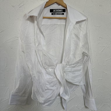 Jacquemus White Tie-Front Shirt