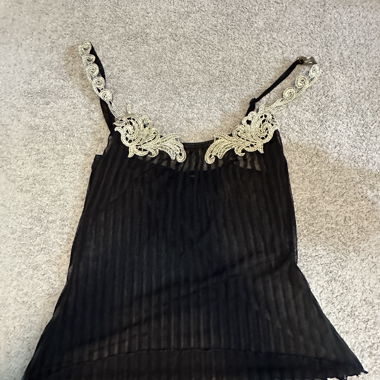 Black lace camisole top