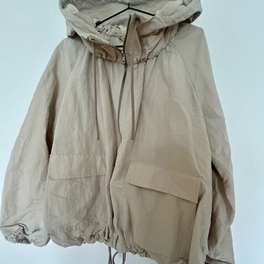 Beige hooded jacket