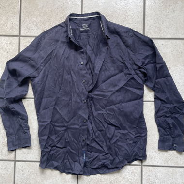ZegnaSport Herrenhemd blau, 100% leinen