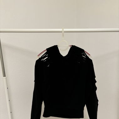 schwarzer löchriger Pullover - new look