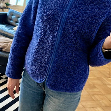 königsblaue Fleecejacke