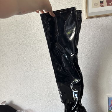 Over the knee pleather boots