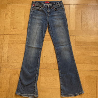 Blaue Bootcut-Jeans