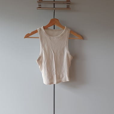 White Ribbed Tank Top