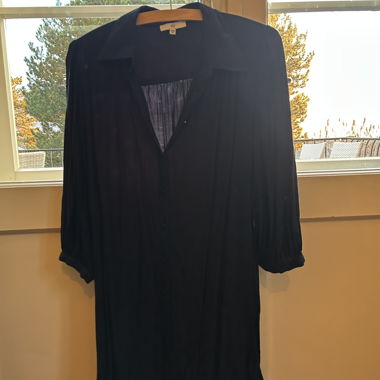 Black Shirt Dress with 3/4 Sleeves