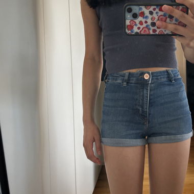 H&M Divided Dark Blue Folded Shorts