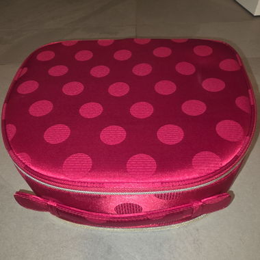 Astuccio da toilette rosso a pois, nuovo