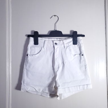 Short en jeans blanc