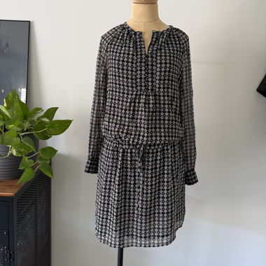 Abito fluido MADDISON nero boho, Taglia 36