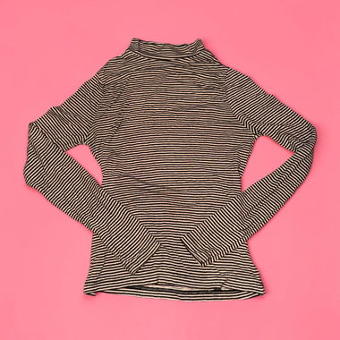 Striped Top with Turtleneck