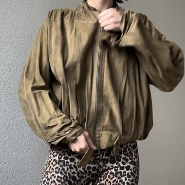 wildlederjacke olive