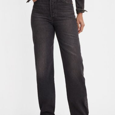 Levis Ribcage Straight Leg Jeans Schwarz