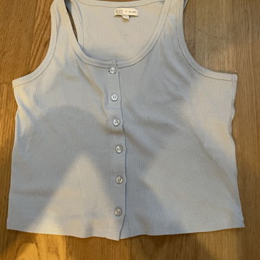 Ribbed Button Tank Top
