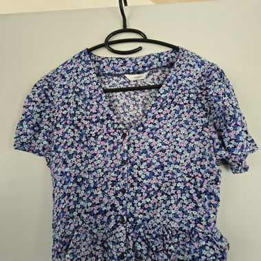Blusa Floreale Con Abbottonatura