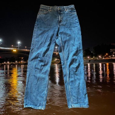 baggy blue jeans