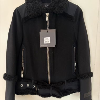 Giacca in lana Moose Knuckles con pelo teddy XS