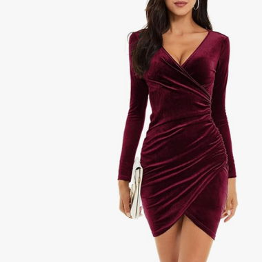 rotes Samtkleid