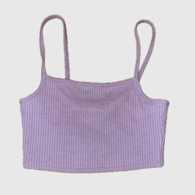 Lilac Ribbed Crop Top
