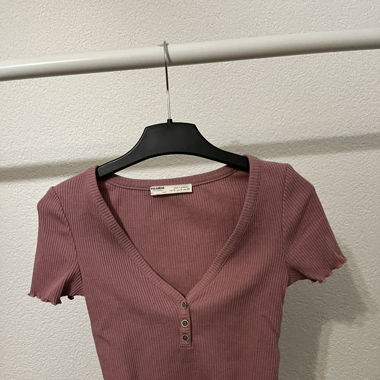 Top rose côtelé à boutons - Taille S - Été 